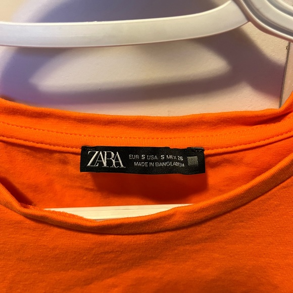 Zara orange fitted crop top S - Picture 3 of 3